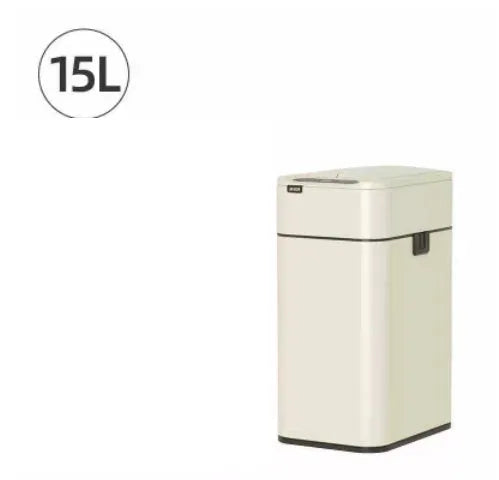 Stainless steel square inductive smart trash can with automatic sensor lid and deodorant function.