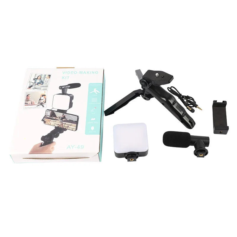 LED mini square outdoor pocket light tripod flash with rotatable head