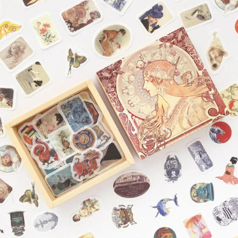 200 pc box set washi paper stickers stationery diary decoration multi colour Japanese paper stickers