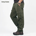 Men's thick khaki-colour velvet overalls with a straight-leg loose fit and wool lining.