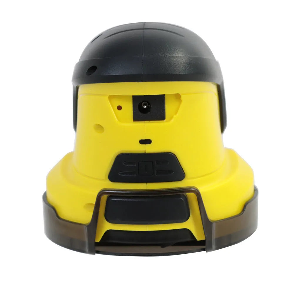 Yellow cordless electric snow scraper for car windows with USB charging cable