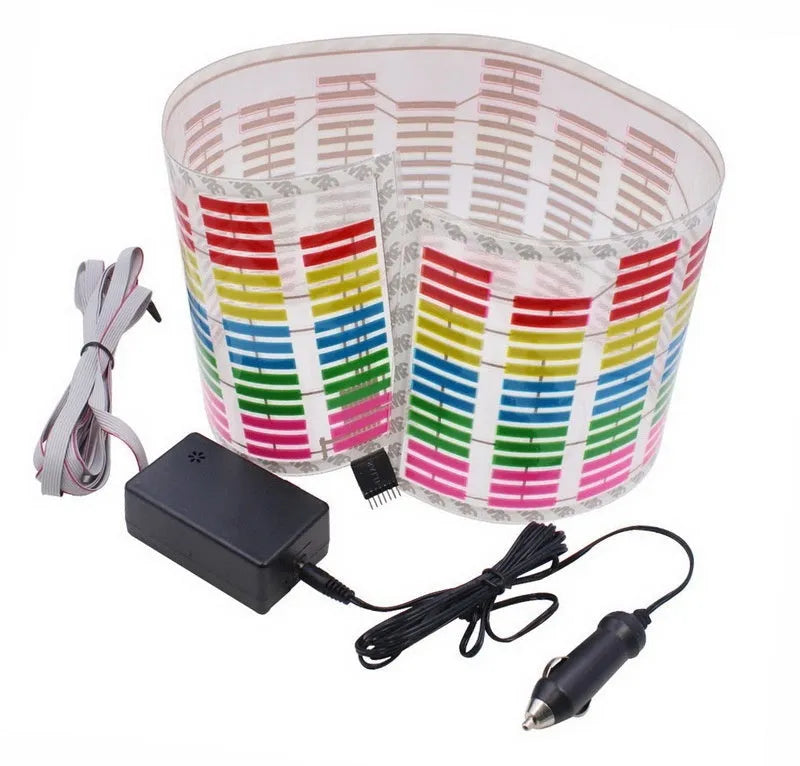 90x25cm voice controlled car rhythm lamp with electroluminescent panel showing music synchronised lighting