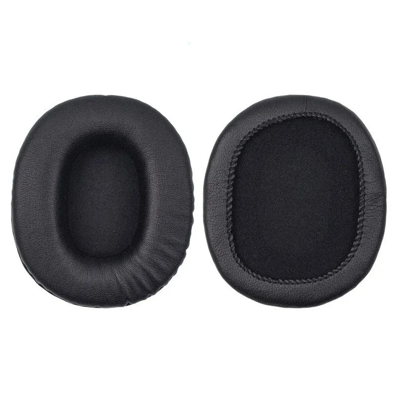 Black PU leather replacement headphone covers for Sony MDR-1R model, shown as a pair.
