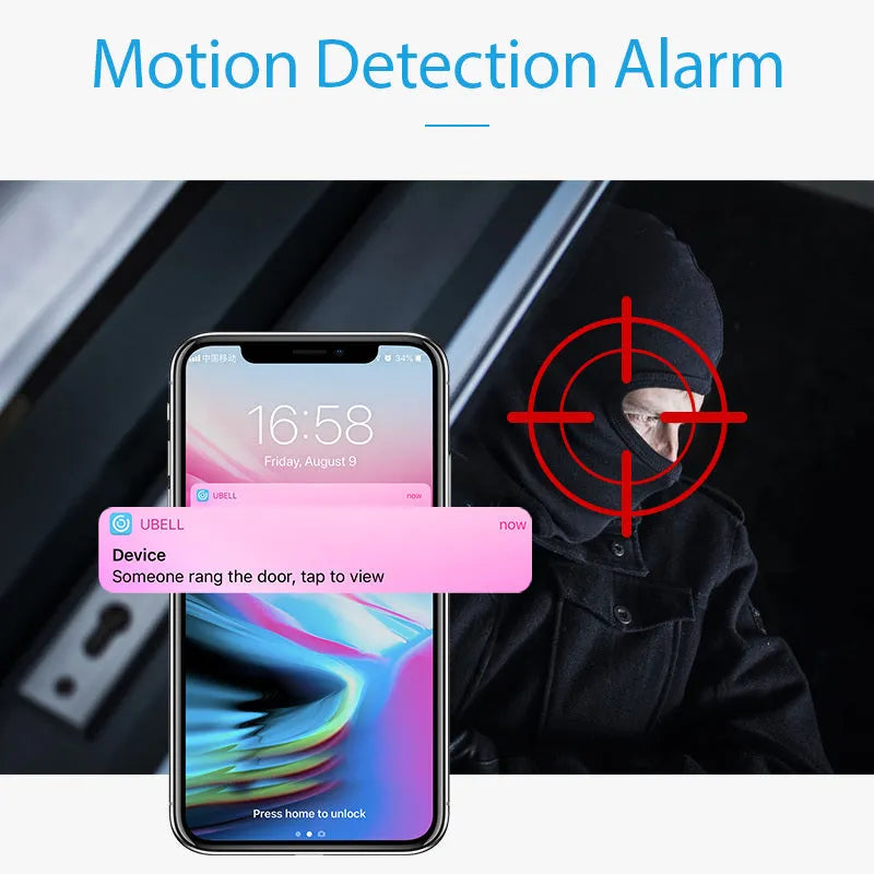 White wall-mounted network camera with 1080p resolution for mobile monitoring
