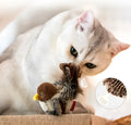 Plush simulation bird cat toy in Dazzling Prey-Bird, 7x14cm, with built-in realistic bird voice for cat play