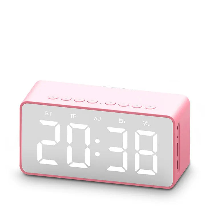 BT506 alarm clock Bluetooth speaker in Black with MicroSD slot and 3.5mm audio input