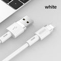 Straight head Type-C charging cable in five colour choices on a white background.