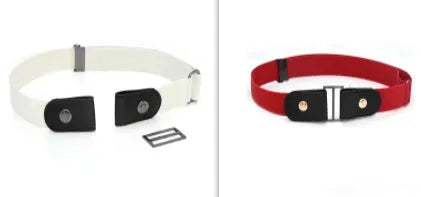 Imitation leather belt with square alloy buckle and car suture stitching on neutral background