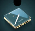 Compact blue mini power bank with 20000mAh capacity and multiple USB ports
