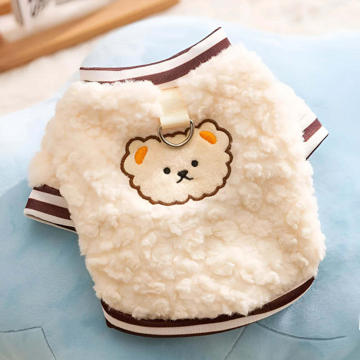soft fleece dog hoodie in blessing animal pattern on a small dog autumn winter warm pet clothing