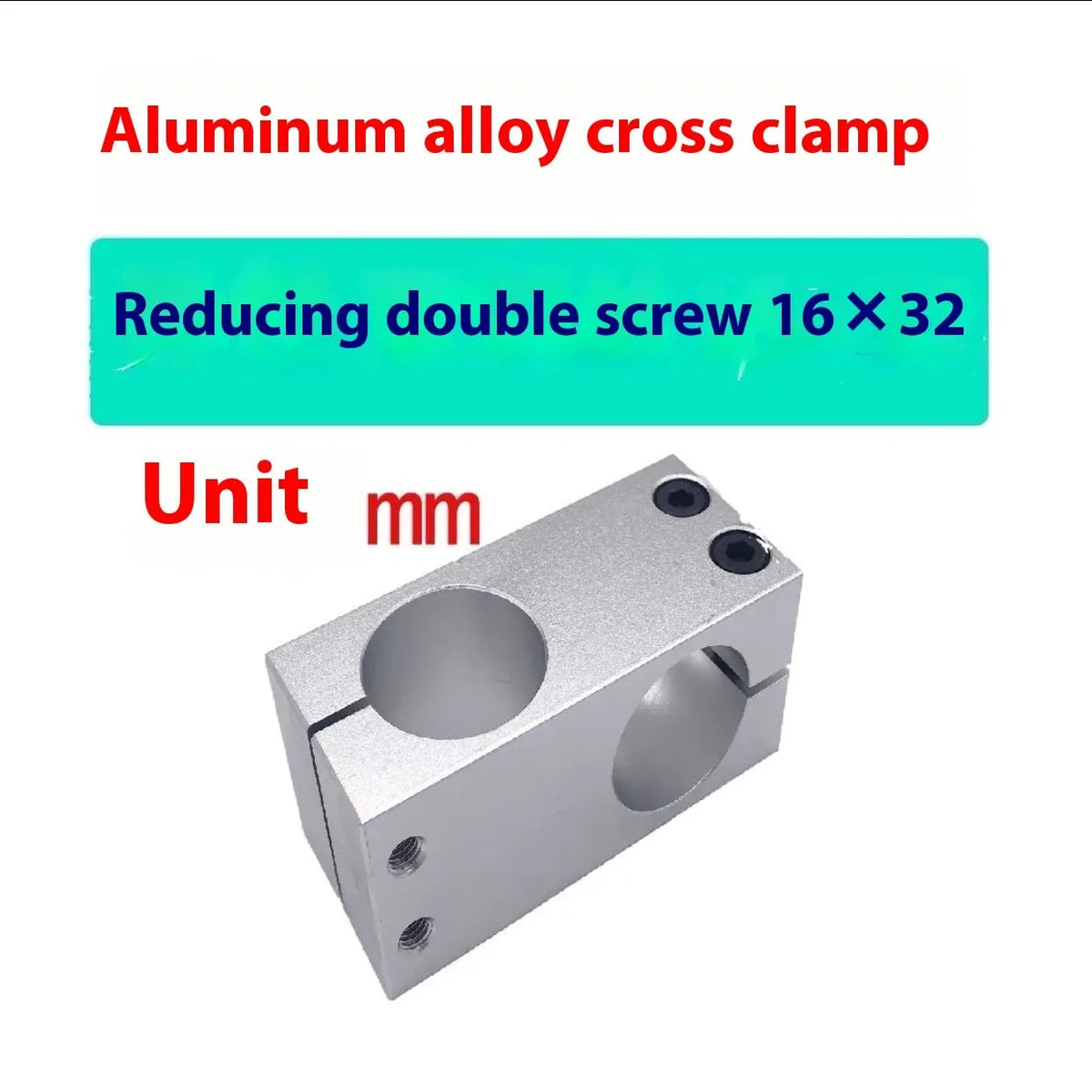 Aluminium alloy same diameter cross clamp fixing clip pillar in multiple sizes 4mm to 60mm