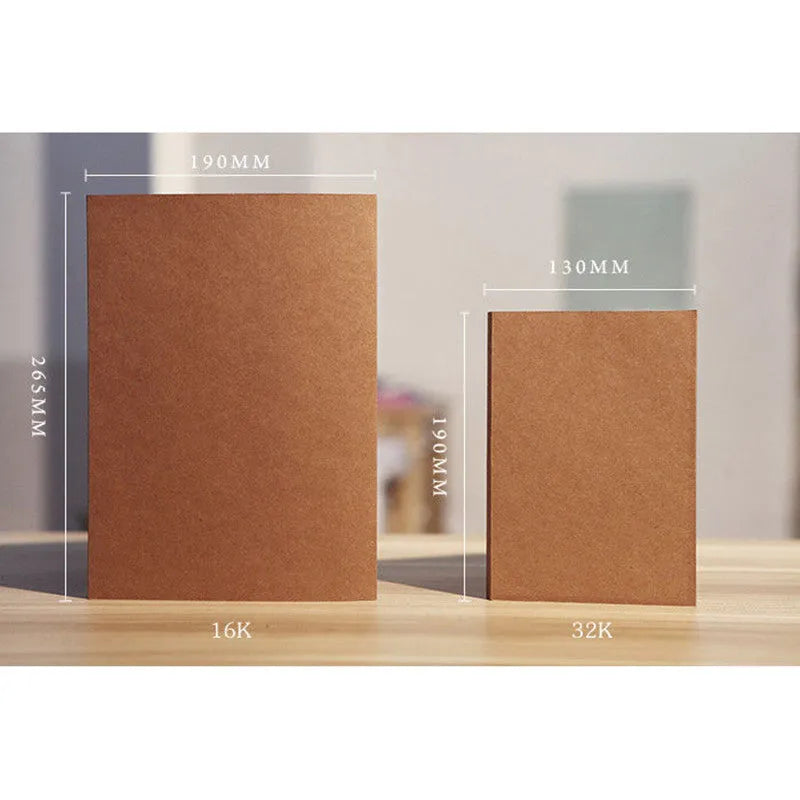 Sketchbook on kraft paper with 132 pages wireless binding 16K size 190x265mm brown pages for drawing