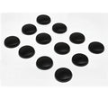 12 black ABS plastic car door screw cap protective covers on a Mazda door panel