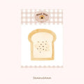 Food Bread Handbook notepad showing 85mm by 120mm size and four colour options: Bread01, Bread02, Tomato, Yogurt.