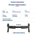 Carbon fibre road bike handlebar with double line graphics in black or red colour options