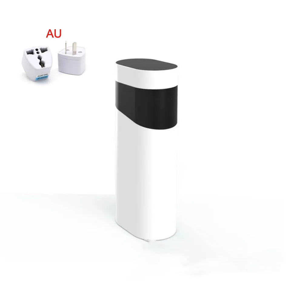 Black and green desktop water dispenser with temperature control settings and nano heating film
