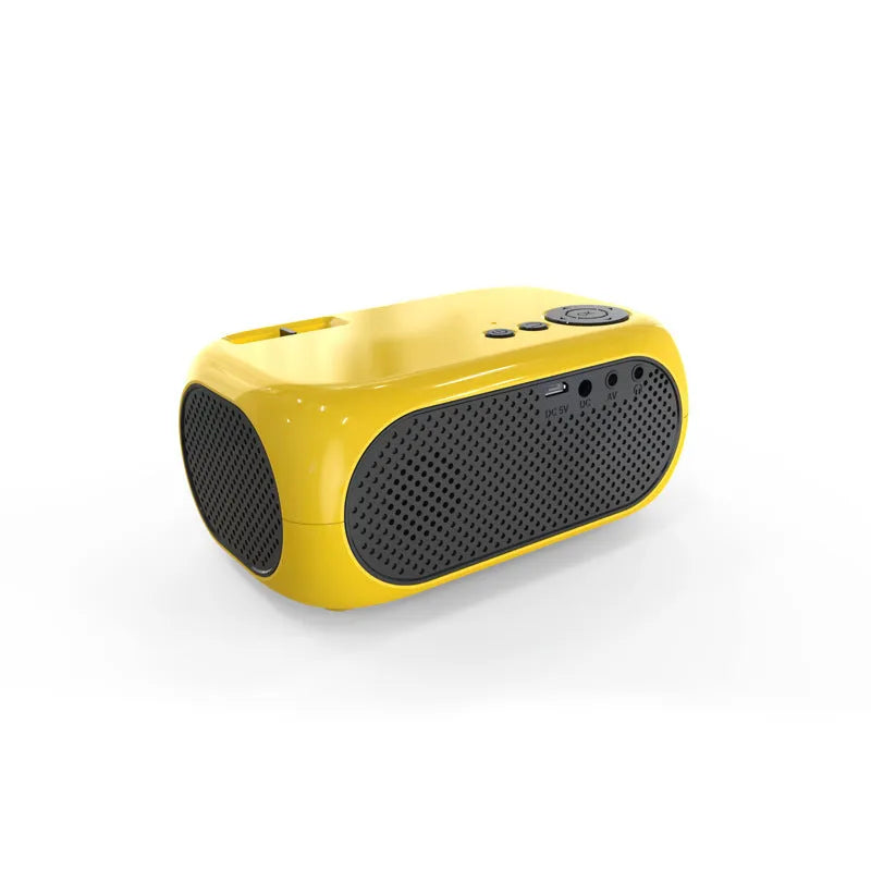 M24 portable mini projector in gold or white with power adapter and cables