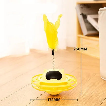 Pink cat tumbler toy with self-hi stick measuring 17 cm for mechanical interactive play