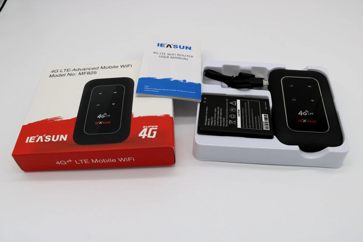 Black 4G portable wifi wireless hotspot router with USB power, 150Mbps, built-in firewall