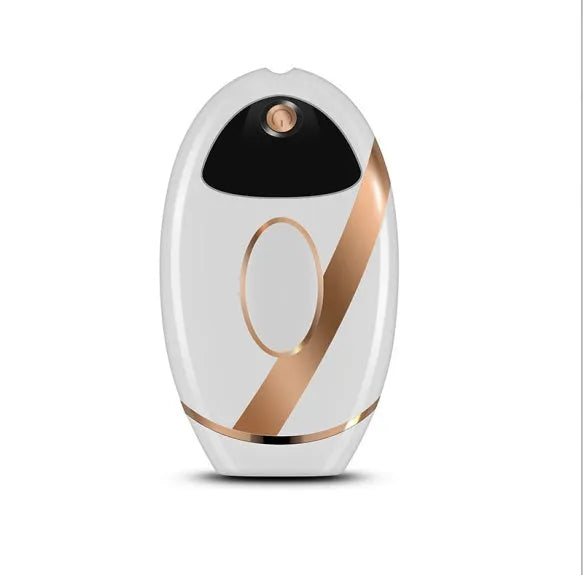 Black ABS IPL laser hair removal machine with 350,000 flashes for full body use, compact 14x7.5x4.5 cm