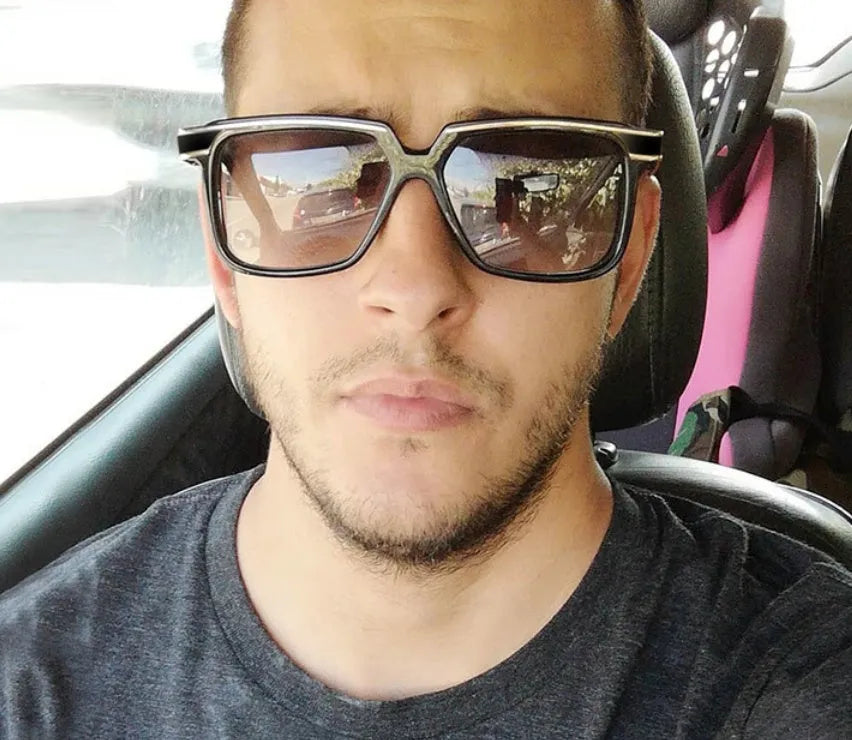 Men's sunglasses with PC lens and PC metal frame, UV400, shown in available colour options