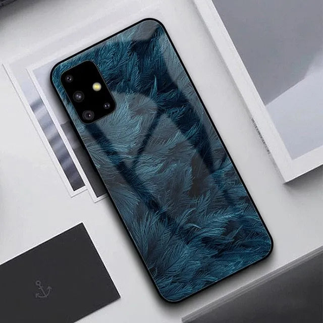 Silicone phone case for Samsung and iPhone in black and navy blue, protective shell, simple style