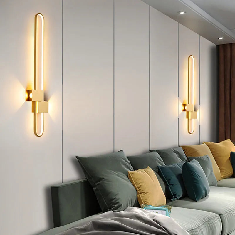 Modern 60cm round wall lamp with iron shade in black frame finish