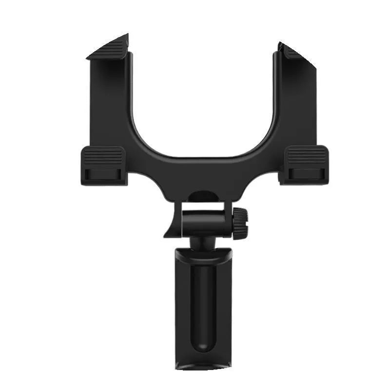 Black car rearview mirror phone holder with buckle fixing, model V68200, for hands-free navigation.