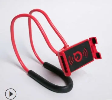 White plastic and foam 360-degree rotatable universal phone holder on a table.