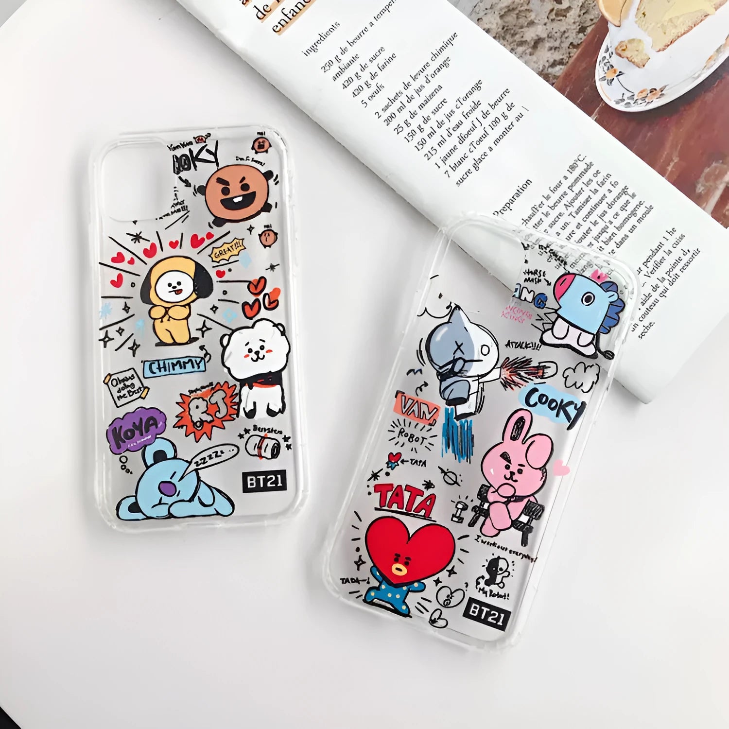 Cartoon dozing blue bear TPU mobile phone case for iPhone with air cushion material back cover