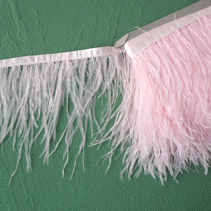Decorative feather cloth strip DIY trim 10-15cm wide in multiple colours for clothing crafts