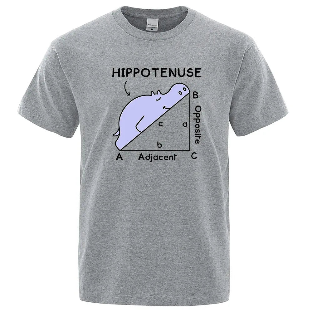 Hippotenuse Opposite Adjacent printed loose cotton T-shirt in Army Green colour.