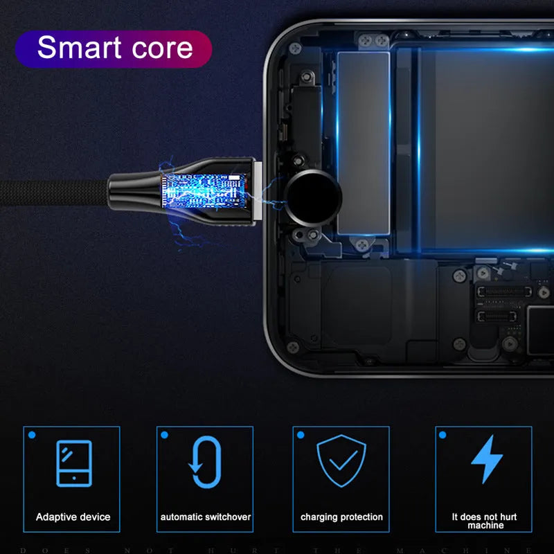 Aluminum alloy braided mobile phone data cable with three interfaces in black, silver, gold, rose gold, 1m length