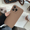 Liquid silicone iPhone case in solid colour with fall protection, compatible with iPhone 12 to 16 Pro Max