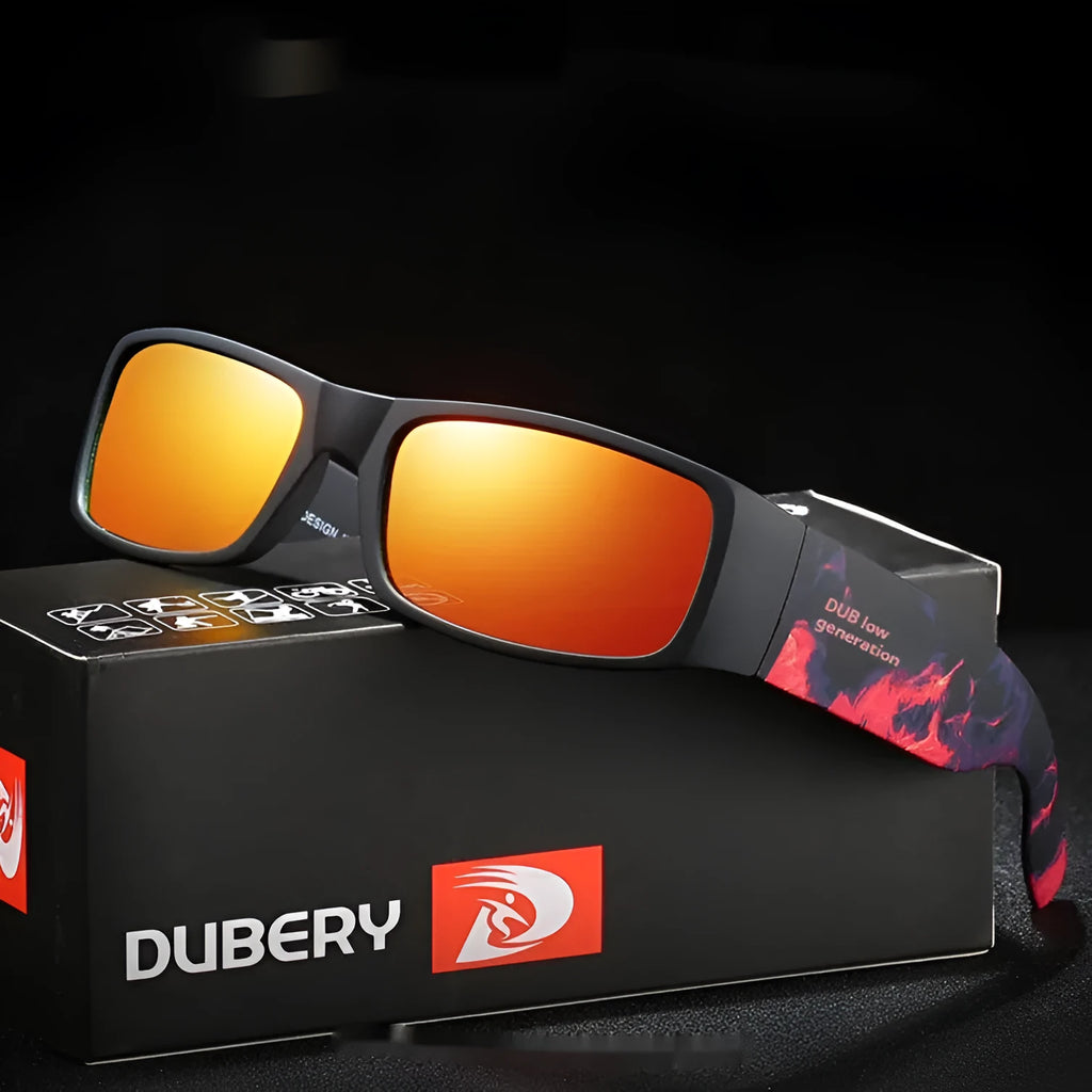 Gothic style European American sports cycling sunglasses with black PC lens and plastic box frame