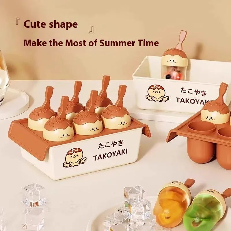 Plastic octopus balls creative ice cream box mould for making takoyaki shaped frozen treats