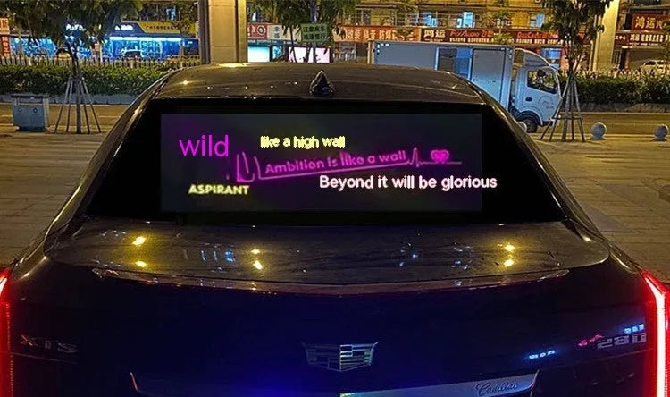 90x25cm voice controlled car rhythm lamp with electroluminescent panel showing music synchronised lighting