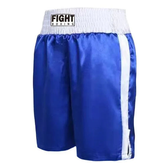 Boxing shorts in black and red colour-block design with side stripes