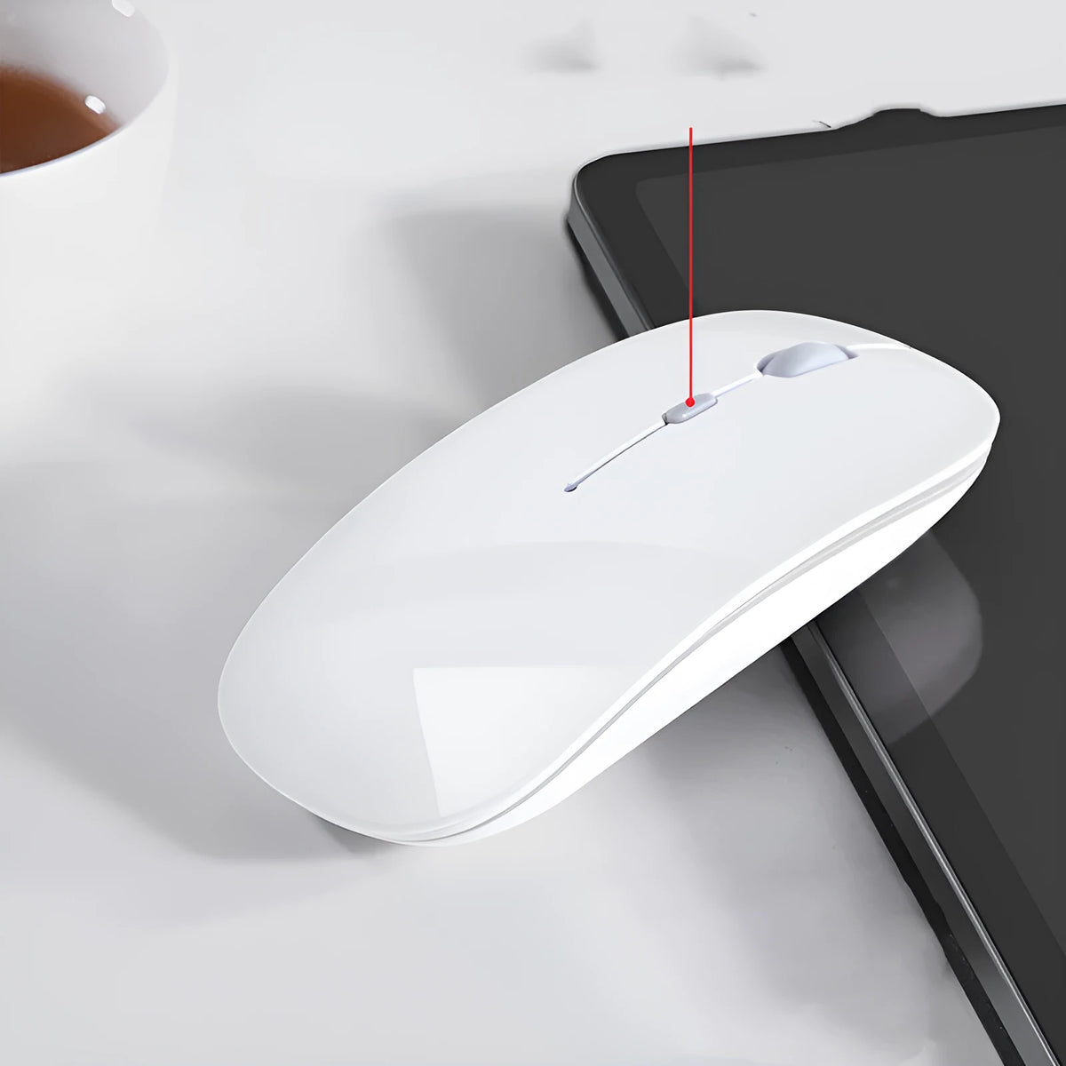 Wireless Bluetooth mouse for laptop, rechargeable, 1600dpi, four keys, black or white