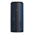 White negative ion vehicle air purifier with composite filter on car dashboard, USB and car power supply