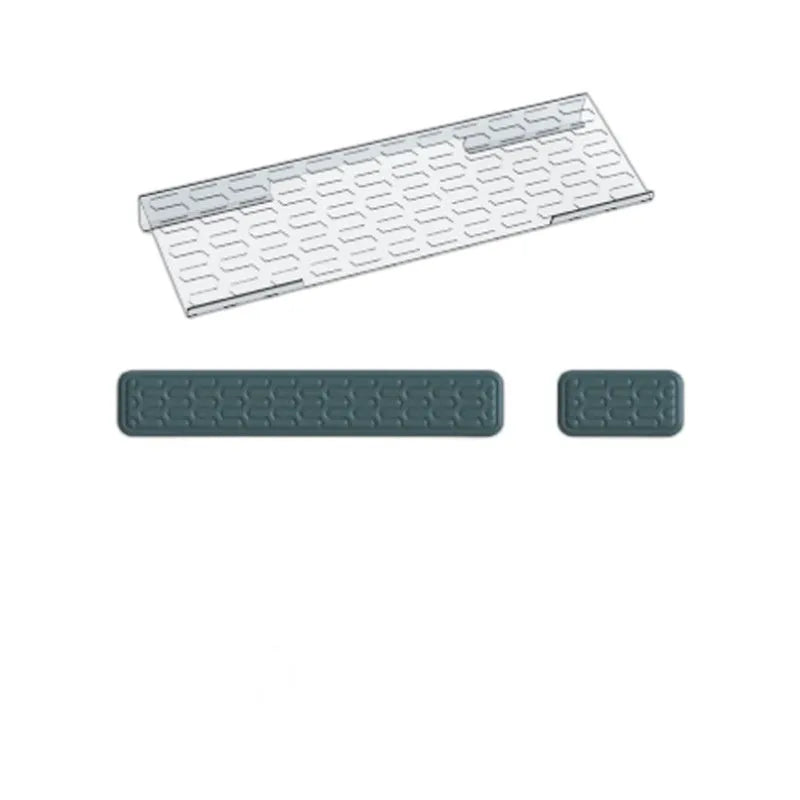Double-sided keyboard and mouse pad with memory foam cushioning and wrist strap support