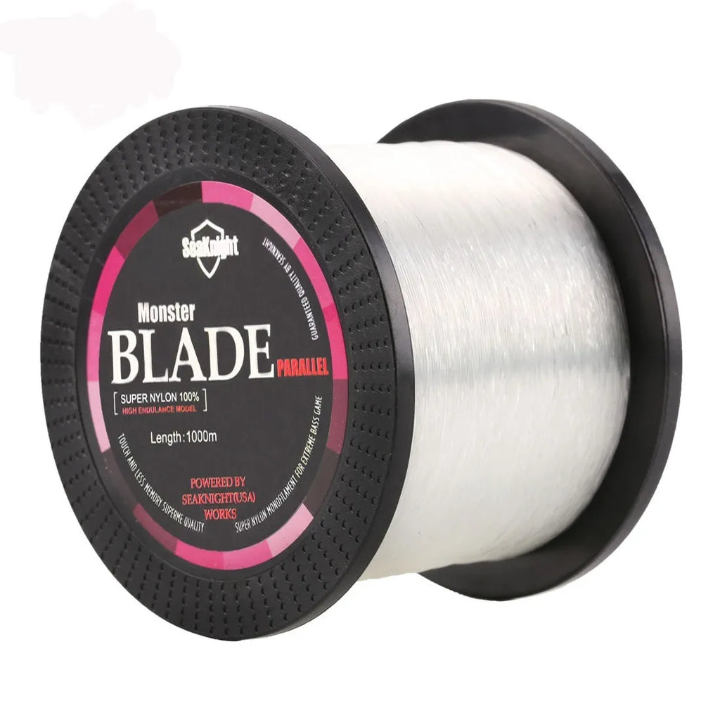 Seaknight1000 M fishing line spool in five colour options with diameter size guide from 0.4 to 8.0 mm