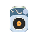 Portable mini speaker in blue with compact metal body, 4.8 x 6.2 x 2.8cm