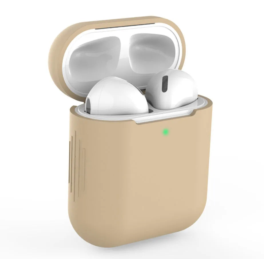Silicone protective cover for Apple AirPods 2 wireless earbud case in multiple colour options.