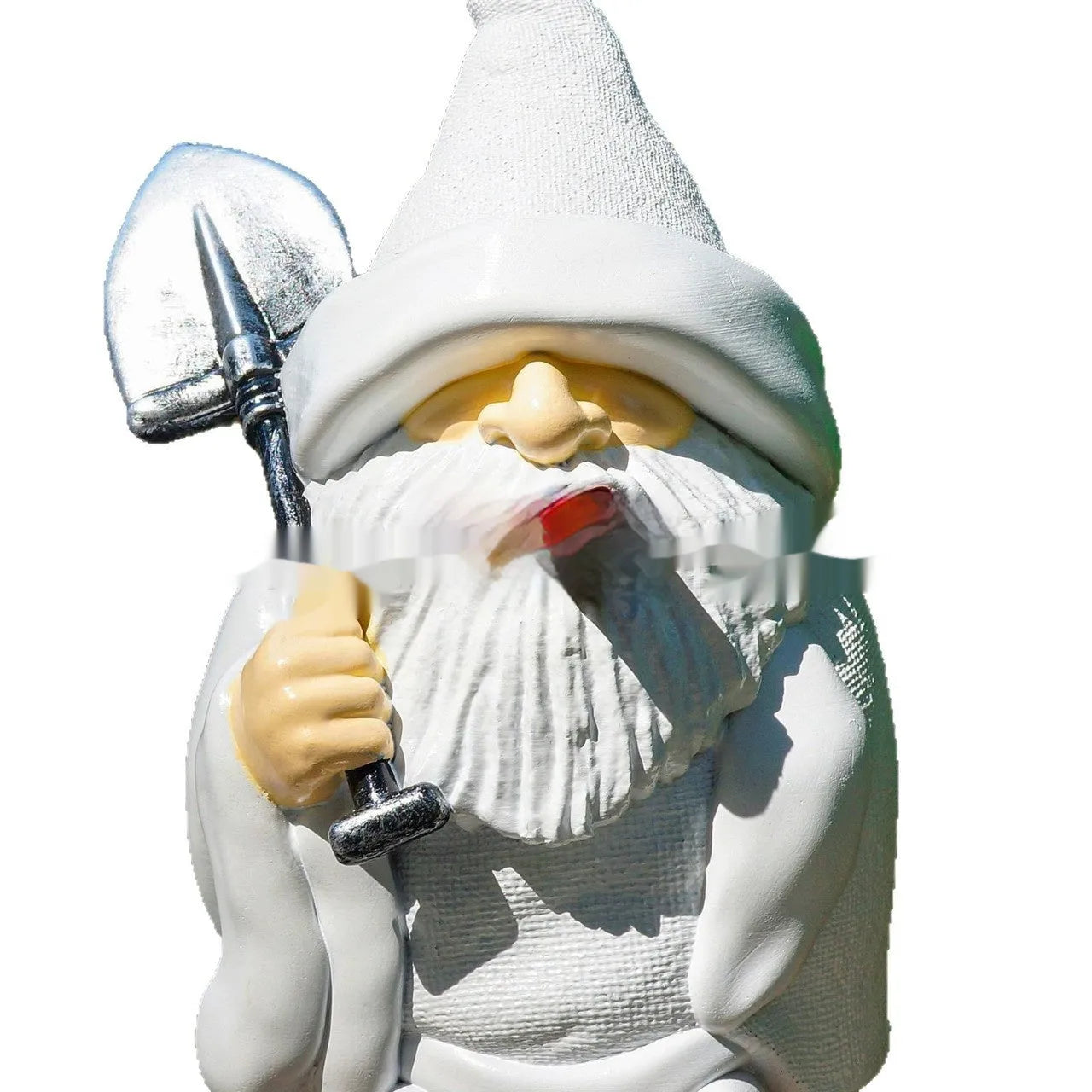 Resin Christmas garden ornament of smoking shovel dwarf with pipe character design