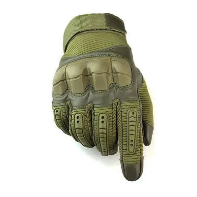 Off-road tactical gloves with rubber knuckles and reinforced palm in black colour