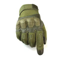 Off-road tactical gloves with rubber knuckles and reinforced palm in black colour