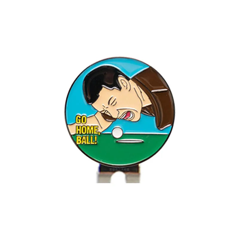 Zinc alloy golf hat clip showing personalised commemorative patterns including Dragon Year design