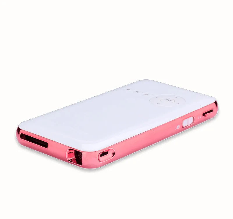 M6S miniature portable Android DLP projector in white and rose gold with 32GB memory