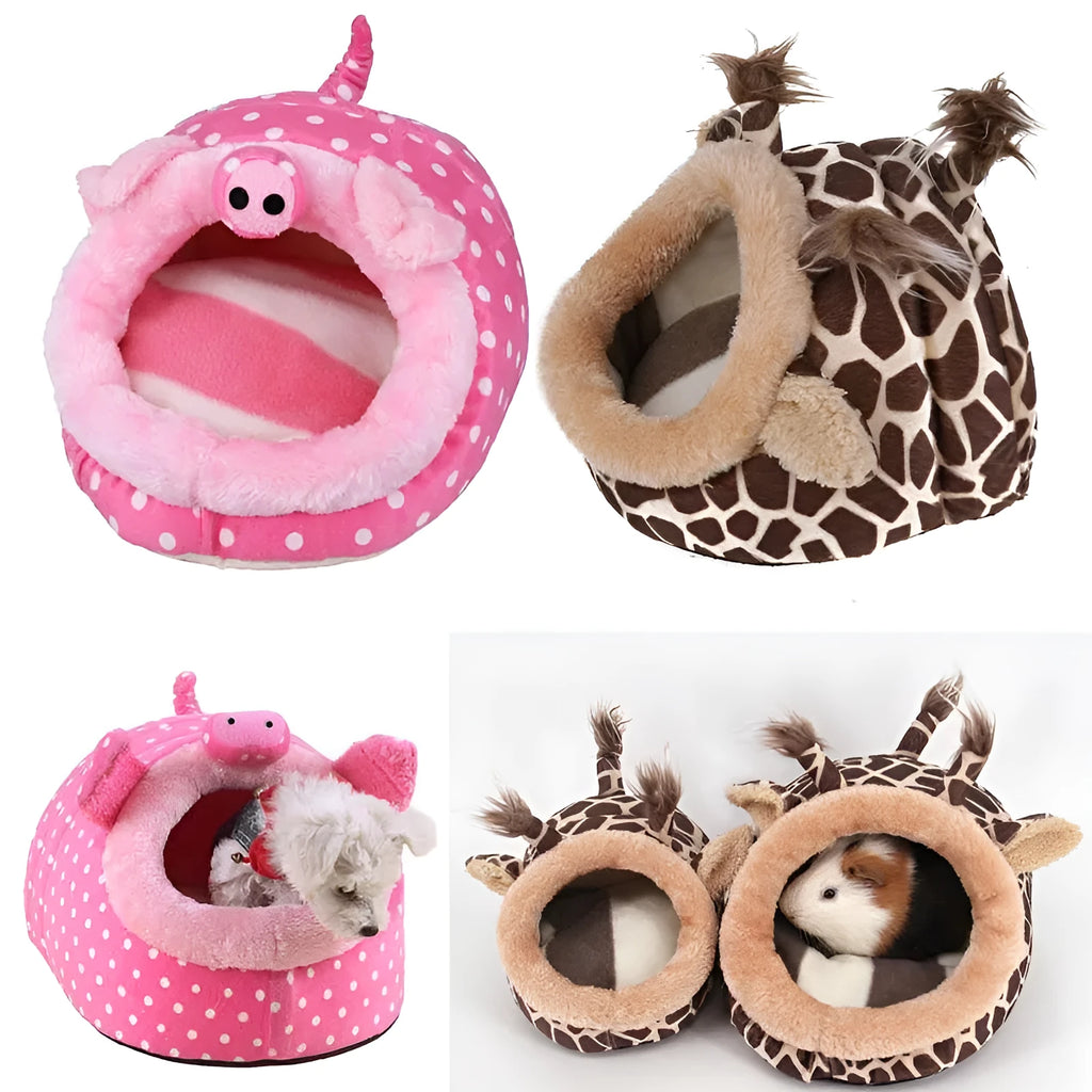 Warm hamster cotton nest, removable washable small pet bed in 3D PP cotton, L 24x20x18cm M 19x18x13cm